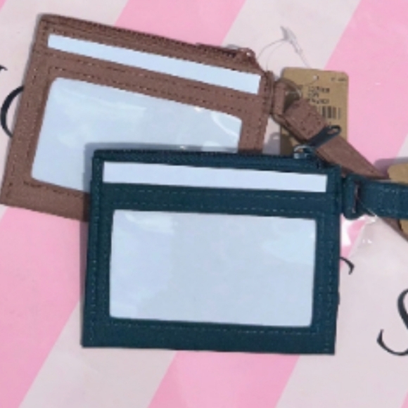 Victoria's Secret PINK New Card Case Keychain Wallet with Zip Closure, Brown - Picture 7 of 9